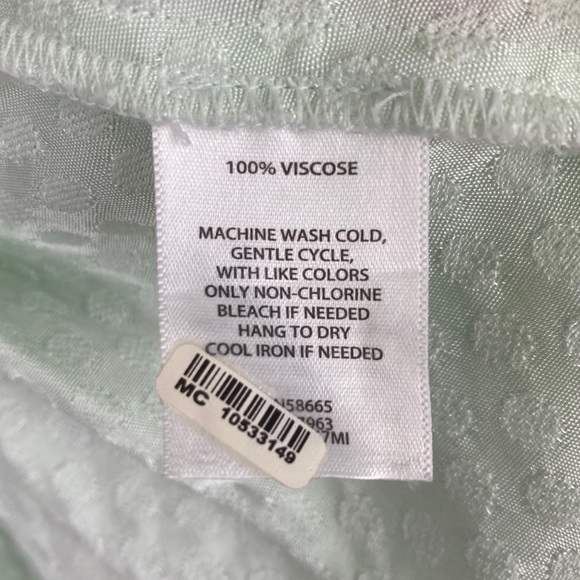 Something Navy Mint Green Long Sleeve V-neck Peplum Wrap Top Polka Dot XXS - Picture 7 of 7